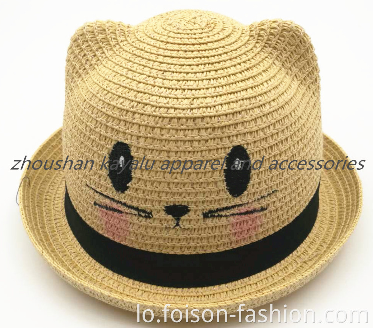 Hot Sell Kids New Animal With A Straw Hat Beach Hat1